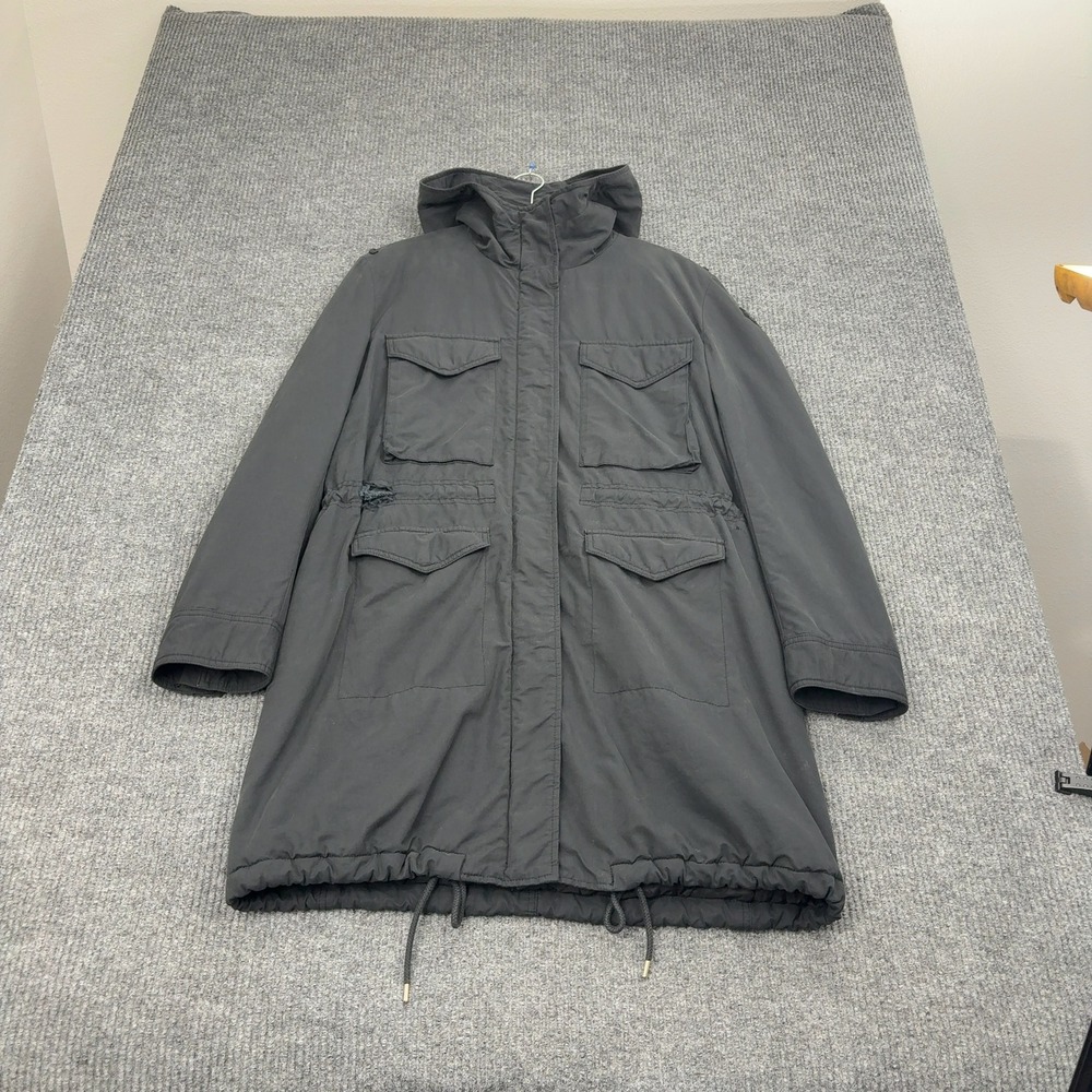 Diesel Military Parka Jacket Mens L Black Hooded Utility Gorpcore Streetwear